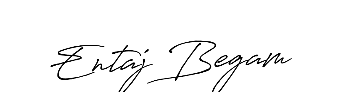 How to make Entaj Begam name signature. Use Antro_Vectra_Bolder style for creating short signs online. This is the latest handwritten sign. Entaj Begam signature style 7 images and pictures png