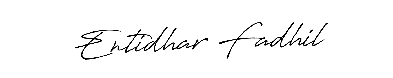 Use a signature maker to create a handwritten signature online. With this signature software, you can design (Antro_Vectra_Bolder) your own signature for name Entidhar Fadhil. Entidhar Fadhil signature style 7 images and pictures png