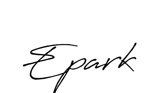 Create a beautiful signature design for name Epark. With this signature (Antro_Vectra_Bolder) fonts, you can make a handwritten signature for free. Epark signature style 7 images and pictures png