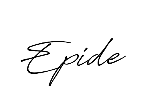 Design your own signature with our free online signature maker. With this signature software, you can create a handwritten (Antro_Vectra_Bolder) signature for name Epide. Epide signature style 7 images and pictures png
