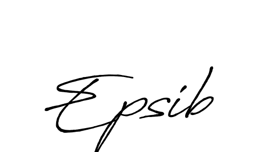 Use a signature maker to create a handwritten signature online. With this signature software, you can design (Antro_Vectra_Bolder) your own signature for name Epsib. Epsib signature style 7 images and pictures png