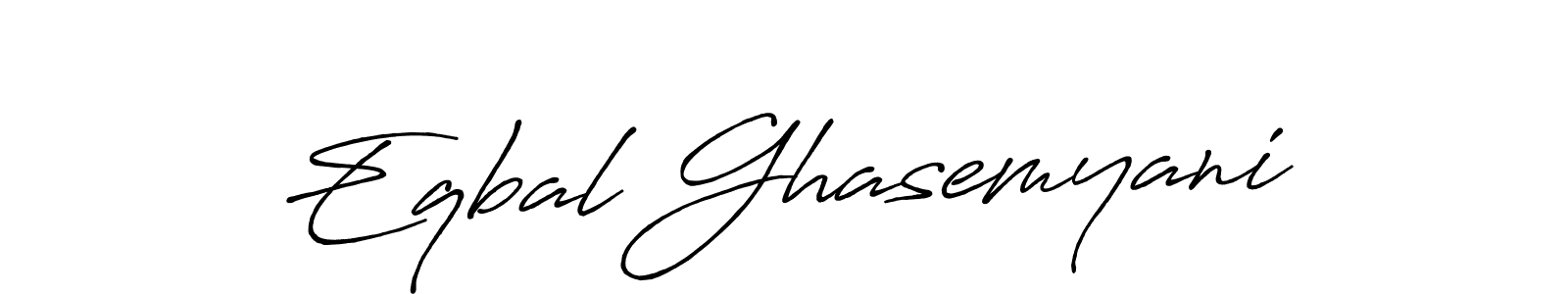 How to make Eqbal Ghasemyani name signature. Use Antro_Vectra_Bolder style for creating short signs online. This is the latest handwritten sign. Eqbal Ghasemyani signature style 7 images and pictures png