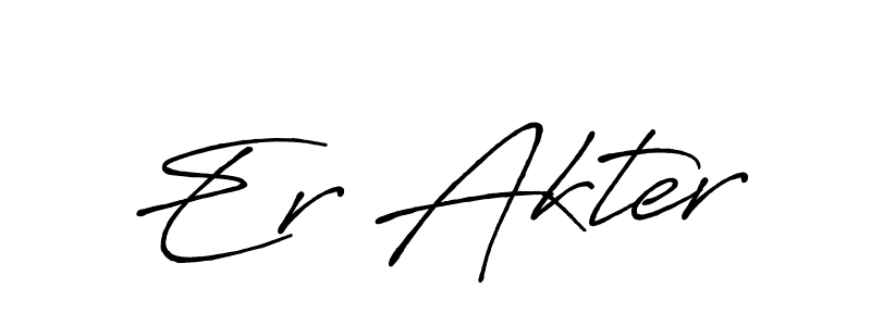 How to make Er Akter name signature. Use Antro_Vectra_Bolder style for creating short signs online. This is the latest handwritten sign. Er Akter signature style 7 images and pictures png
