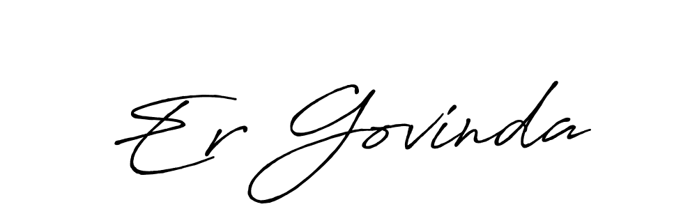 How to make Er Govinda name signature. Use Antro_Vectra_Bolder style for creating short signs online. This is the latest handwritten sign. Er Govinda signature style 7 images and pictures png