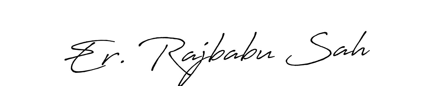 Create a beautiful signature design for name Er. Rajbabu Sah. With this signature (Antro_Vectra_Bolder) fonts, you can make a handwritten signature for free. Er. Rajbabu Sah signature style 7 images and pictures png