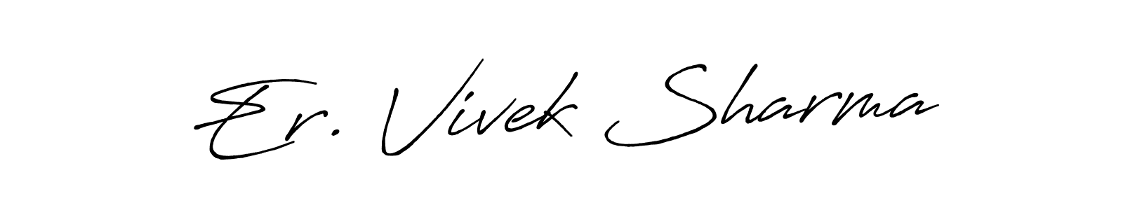How to Draw Er. Vivek Sharma signature style? Antro_Vectra_Bolder is a latest design signature styles for name Er. Vivek Sharma. Er. Vivek Sharma signature style 7 images and pictures png
