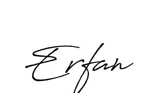 Make a beautiful signature design for name Erfan. With this signature (Antro_Vectra_Bolder) style, you can create a handwritten signature for free. Erfan signature style 7 images and pictures png