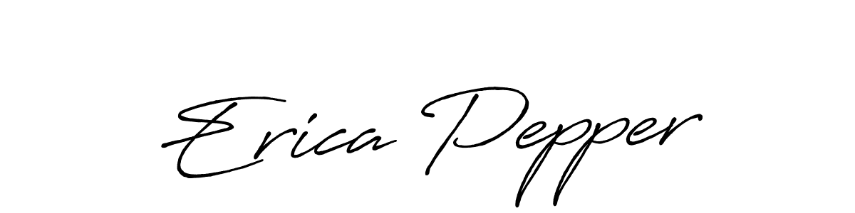 The best way (Antro_Vectra_Bolder) to make a short signature is to pick only two or three words in your name. The name Erica Pepper include a total of six letters. For converting this name. Erica Pepper signature style 7 images and pictures png