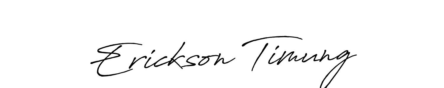 Similarly Antro_Vectra_Bolder is the best handwritten signature design. Signature creator online .You can use it as an online autograph creator for name Erickson Timung. Erickson Timung signature style 7 images and pictures png