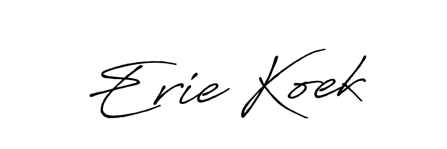 How to make Erie Koek signature? Antro_Vectra_Bolder is a professional autograph style. Create handwritten signature for Erie Koek name. Erie Koek signature style 7 images and pictures png