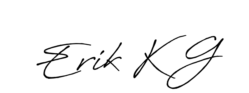 Also You can easily find your signature by using the search form. We will create Erik K G name handwritten signature images for you free of cost using Antro_Vectra_Bolder sign style. Erik K G signature style 7 images and pictures png