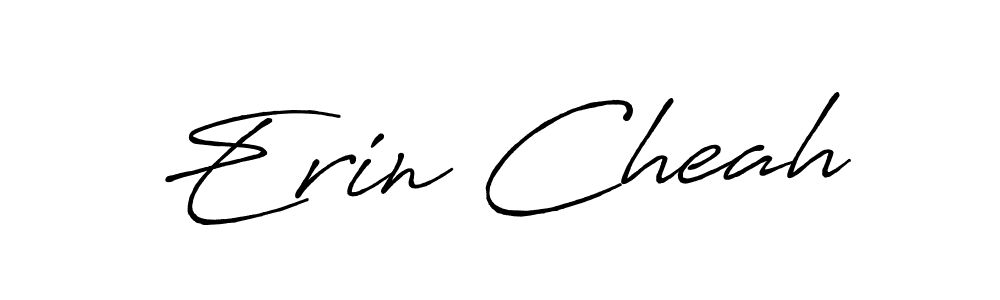 How to make Erin Cheah name signature. Use Antro_Vectra_Bolder style for creating short signs online. This is the latest handwritten sign. Erin Cheah signature style 7 images and pictures png
