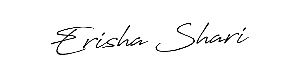 How to make Erisha Shari name signature. Use Antro_Vectra_Bolder style for creating short signs online. This is the latest handwritten sign. Erisha Shari signature style 7 images and pictures png