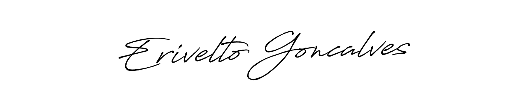 How to make Erivelto Goncalves name signature. Use Antro_Vectra_Bolder style for creating short signs online. This is the latest handwritten sign. Erivelto Goncalves signature style 7 images and pictures png