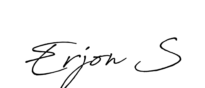 Also You can easily find your signature by using the search form. We will create Erjon S name handwritten signature images for you free of cost using Antro_Vectra_Bolder sign style. Erjon S signature style 7 images and pictures png