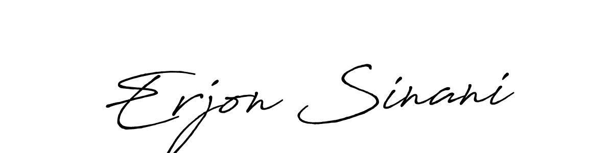 Make a beautiful signature design for name Erjon Sinani. With this signature (Antro_Vectra_Bolder) style, you can create a handwritten signature for free. Erjon Sinani signature style 7 images and pictures png
