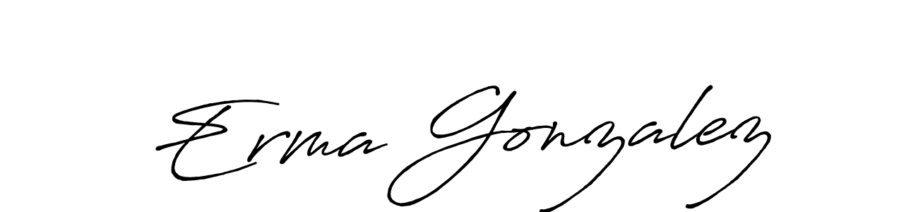 Erma Gonzalez stylish signature style. Best Handwritten Sign (Antro_Vectra_Bolder) for my name. Handwritten Signature Collection Ideas for my name Erma Gonzalez. Erma Gonzalez signature style 7 images and pictures png