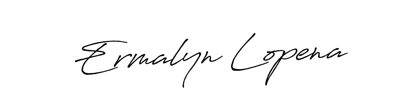 Also we have Ermalyn Lopena name is the best signature style. Create professional handwritten signature collection using Antro_Vectra_Bolder autograph style. Ermalyn Lopena signature style 7 images and pictures png