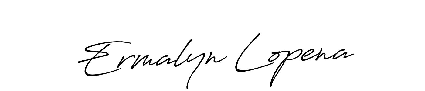 Also we have Ermalyn Lopena name is the best signature style. Create professional handwritten signature collection using Antro_Vectra_Bolder autograph style. Ermalyn Lopena signature style 7 images and pictures png