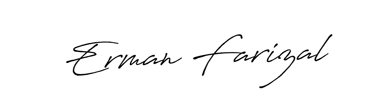 Use a signature maker to create a handwritten signature online. With this signature software, you can design (Antro_Vectra_Bolder) your own signature for name Erman Farizal. Erman Farizal signature style 7 images and pictures png