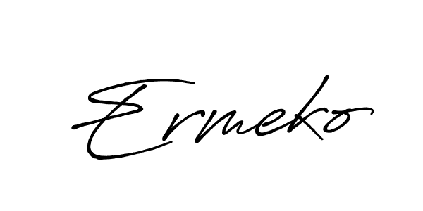 How to make Ermeko name signature. Use Antro_Vectra_Bolder style for creating short signs online. This is the latest handwritten sign. Ermeko signature style 7 images and pictures png