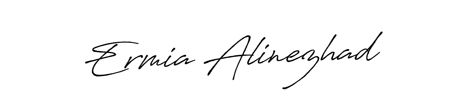 Make a beautiful signature design for name Ermia Alinezhad. With this signature (Antro_Vectra_Bolder) style, you can create a handwritten signature for free. Ermia Alinezhad signature style 7 images and pictures png