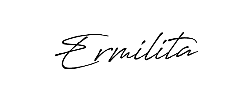 if you are searching for the best signature style for your name Ermilita. so please give up your signature search. here we have designed multiple signature styles  using Antro_Vectra_Bolder. Ermilita signature style 7 images and pictures png