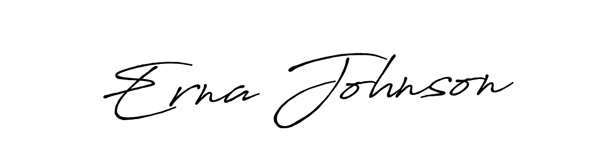 How to make Erna Johnson name signature. Use Antro_Vectra_Bolder style for creating short signs online. This is the latest handwritten sign. Erna Johnson signature style 7 images and pictures png