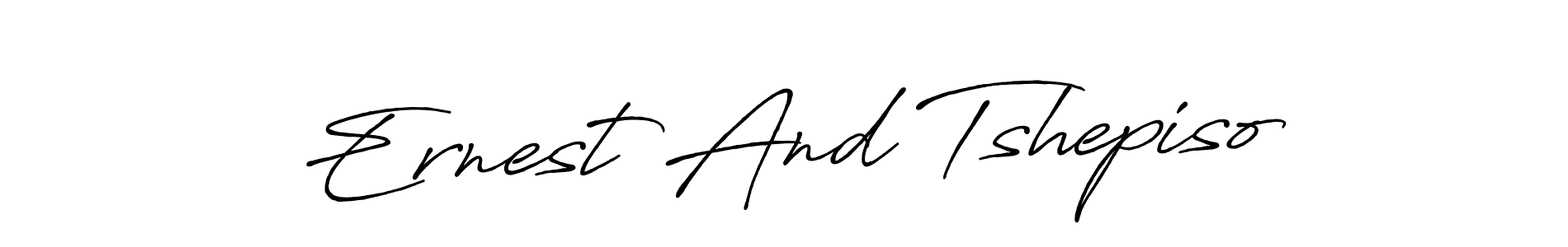 Use a signature maker to create a handwritten signature online. With this signature software, you can design (Antro_Vectra_Bolder) your own signature for name Ernest And Tshepiso. Ernest And Tshepiso signature style 7 images and pictures png