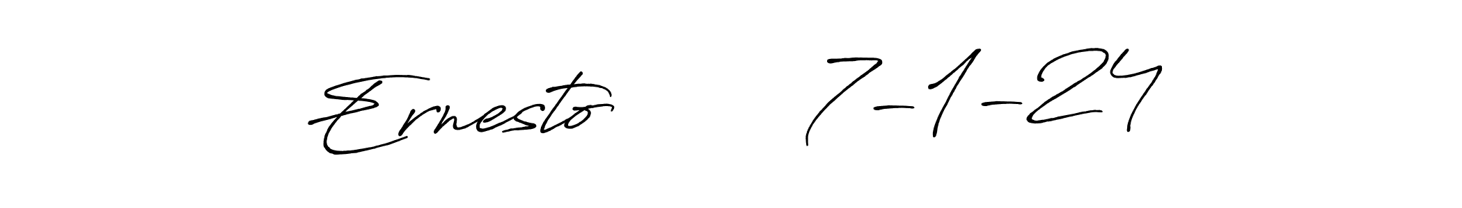 Also You can easily find your signature by using the search form. We will create Ernesto        7-1-24 name handwritten signature images for you free of cost using Antro_Vectra_Bolder sign style. Ernesto        7-1-24 signature style 7 images and pictures png