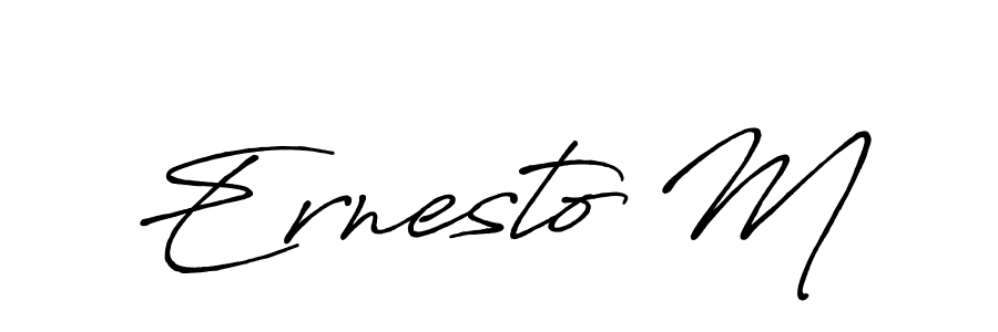 Create a beautiful signature design for name Ernesto M. With this signature (Antro_Vectra_Bolder) fonts, you can make a handwritten signature for free. Ernesto M signature style 7 images and pictures png