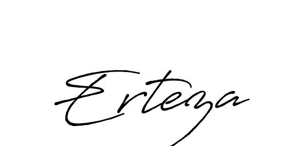 How to make Erteza name signature. Use Antro_Vectra_Bolder style for creating short signs online. This is the latest handwritten sign. Erteza signature style 7 images and pictures png