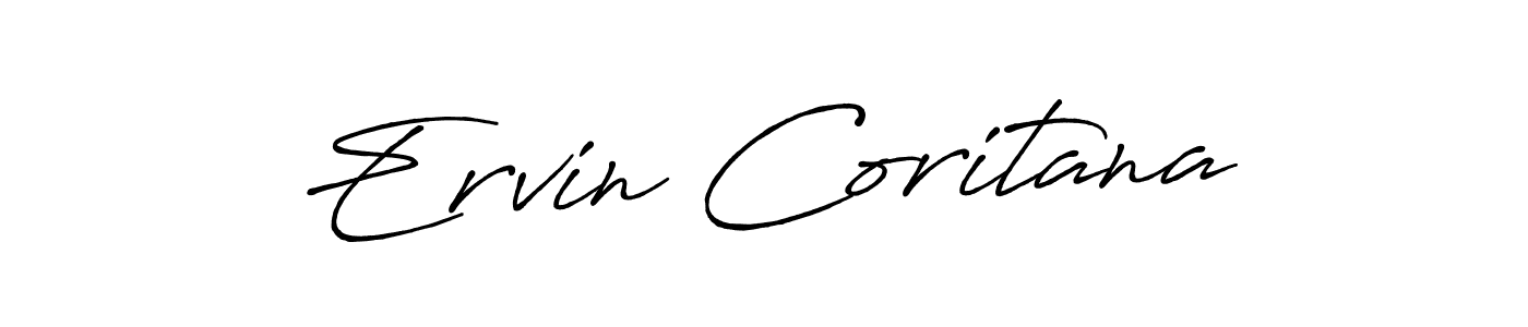 Also we have Ervin Coritana name is the best signature style. Create professional handwritten signature collection using Antro_Vectra_Bolder autograph style. Ervin Coritana signature style 7 images and pictures png