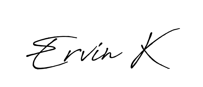 Ervin K stylish signature style. Best Handwritten Sign (Antro_Vectra_Bolder) for my name. Handwritten Signature Collection Ideas for my name Ervin K. Ervin K signature style 7 images and pictures png