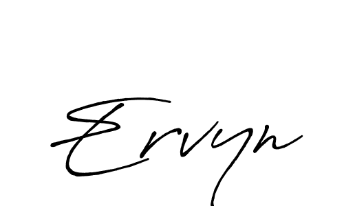 Similarly Antro_Vectra_Bolder is the best handwritten signature design. Signature creator online .You can use it as an online autograph creator for name Ervyn. Ervyn signature style 7 images and pictures png