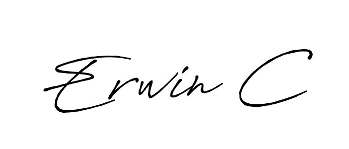 Make a beautiful signature design for name Erwin C. With this signature (Antro_Vectra_Bolder) style, you can create a handwritten signature for free. Erwin C signature style 7 images and pictures png