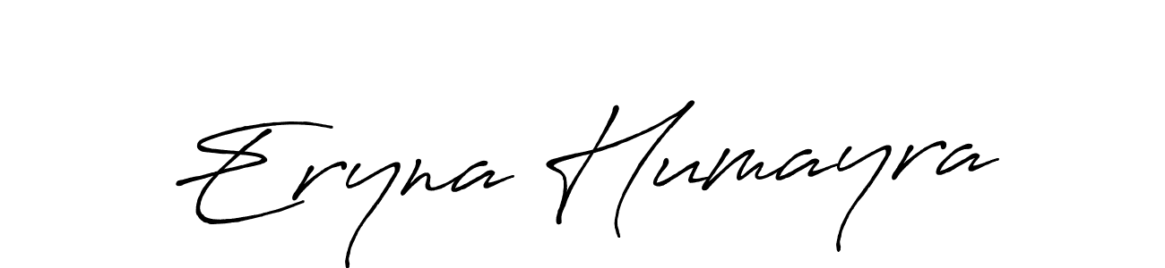 How to make Eryna Humayra name signature. Use Antro_Vectra_Bolder style for creating short signs online. This is the latest handwritten sign. Eryna Humayra signature style 7 images and pictures png