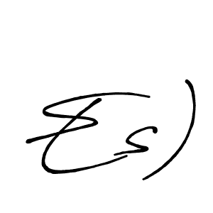 How to make Es) name signature. Use Antro_Vectra_Bolder style for creating short signs online. This is the latest handwritten sign. Es) signature style 7 images and pictures png