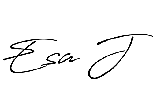 Esa J stylish signature style. Best Handwritten Sign (Antro_Vectra_Bolder) for my name. Handwritten Signature Collection Ideas for my name Esa J. Esa J signature style 7 images and pictures png