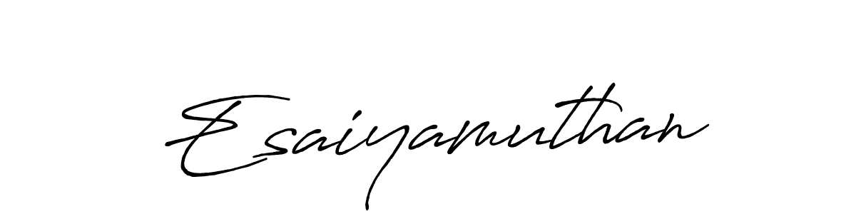 Make a beautiful signature design for name Esaiyamuthan. With this signature (Antro_Vectra_Bolder) style, you can create a handwritten signature for free. Esaiyamuthan signature style 7 images and pictures png