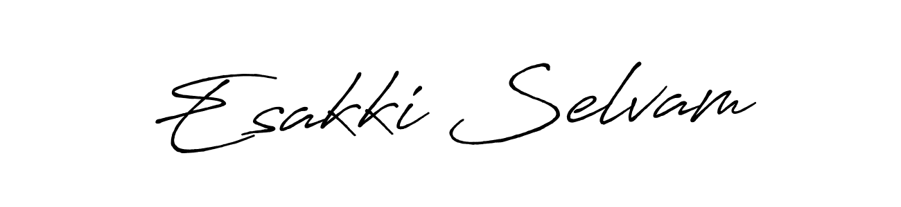 Also we have Esakki Selvam name is the best signature style. Create professional handwritten signature collection using Antro_Vectra_Bolder autograph style. Esakki Selvam signature style 7 images and pictures png