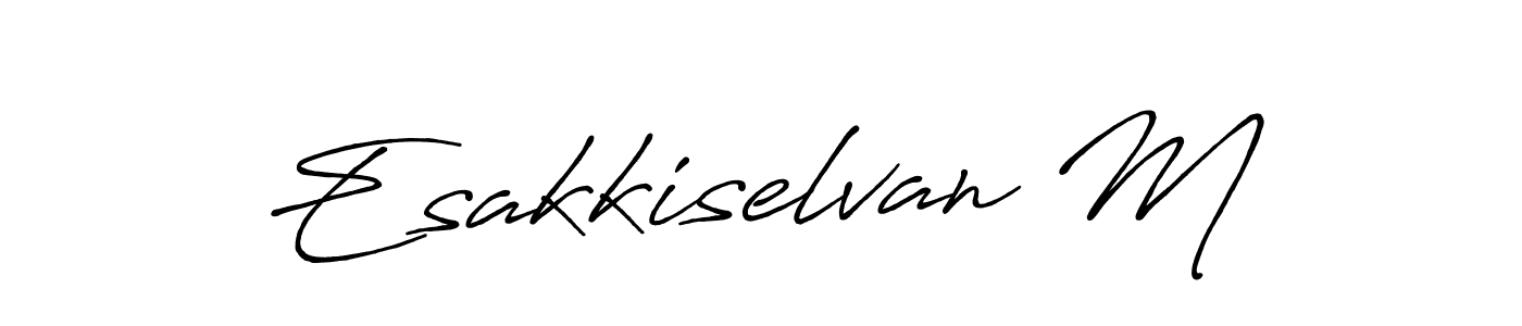 You should practise on your own different ways (Antro_Vectra_Bolder) to write your name (Esakkiselvan M) in signature. don't let someone else do it for you. Esakkiselvan M signature style 7 images and pictures png