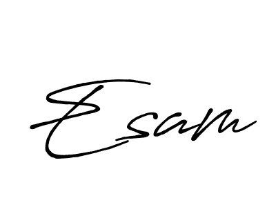 Use a signature maker to create a handwritten signature online. With this signature software, you can design (Antro_Vectra_Bolder) your own signature for name Esam. Esam signature style 7 images and pictures png