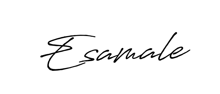 Use a signature maker to create a handwritten signature online. With this signature software, you can design (Antro_Vectra_Bolder) your own signature for name Esamale. Esamale signature style 7 images and pictures png