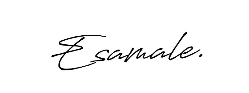 This is the best signature style for the Esamale. name. Also you like these signature font (Antro_Vectra_Bolder). Mix name signature. Esamale. signature style 7 images and pictures png