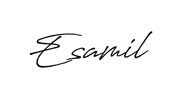 Create a beautiful signature design for name Esamil. With this signature (Antro_Vectra_Bolder) fonts, you can make a handwritten signature for free. Esamil signature style 7 images and pictures png