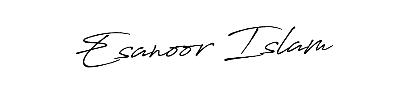 Create a beautiful signature design for name Esanoor Islam. With this signature (Antro_Vectra_Bolder) fonts, you can make a handwritten signature for free. Esanoor Islam signature style 7 images and pictures png