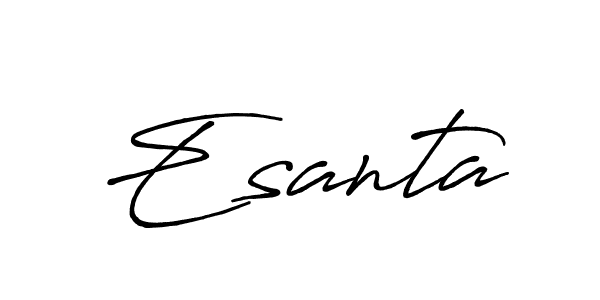 Make a beautiful signature design for name Esanta. With this signature (Antro_Vectra_Bolder) style, you can create a handwritten signature for free. Esanta signature style 7 images and pictures png