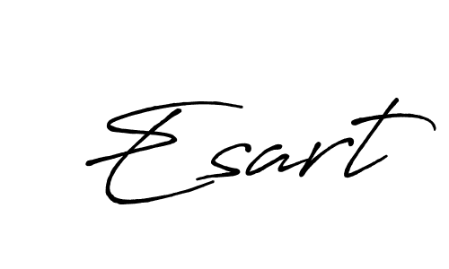 The best way (Antro_Vectra_Bolder) to make a short signature is to pick only two or three words in your name. The name Esart include a total of six letters. For converting this name. Esart signature style 7 images and pictures png