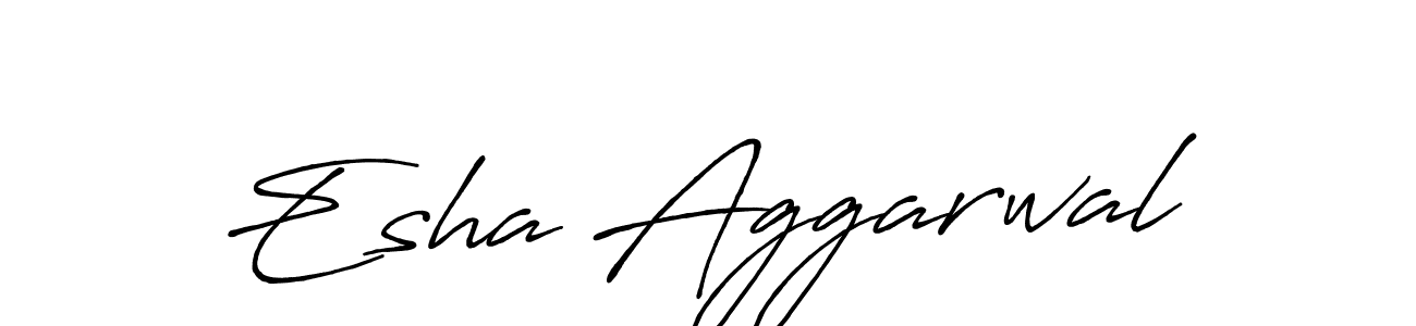 Use a signature maker to create a handwritten signature online. With this signature software, you can design (Antro_Vectra_Bolder) your own signature for name Esha Aggarwal. Esha Aggarwal signature style 7 images and pictures png